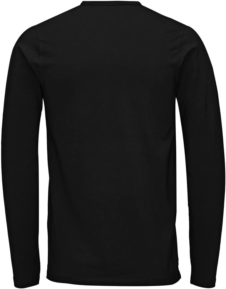 Detalle de JACK & JONES Uomo Maglia A Manica Lunga Girocollo JJEBASIC, Nero, Taglia M