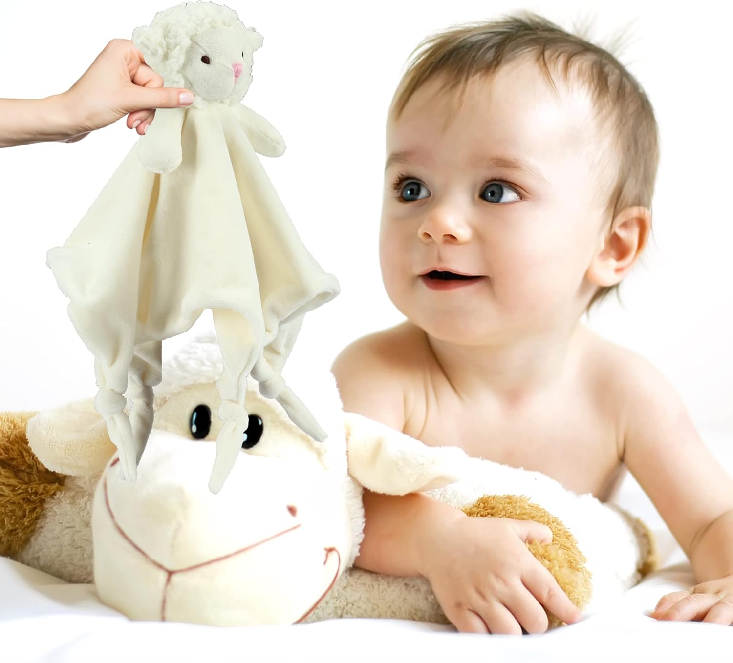 Thumbnail 4 de CREVENT Weiches Babydecken-Set: Fleece-Decke 76 × 102 cm + Schmusedecke 34 × 34 cm – Elfenbein
