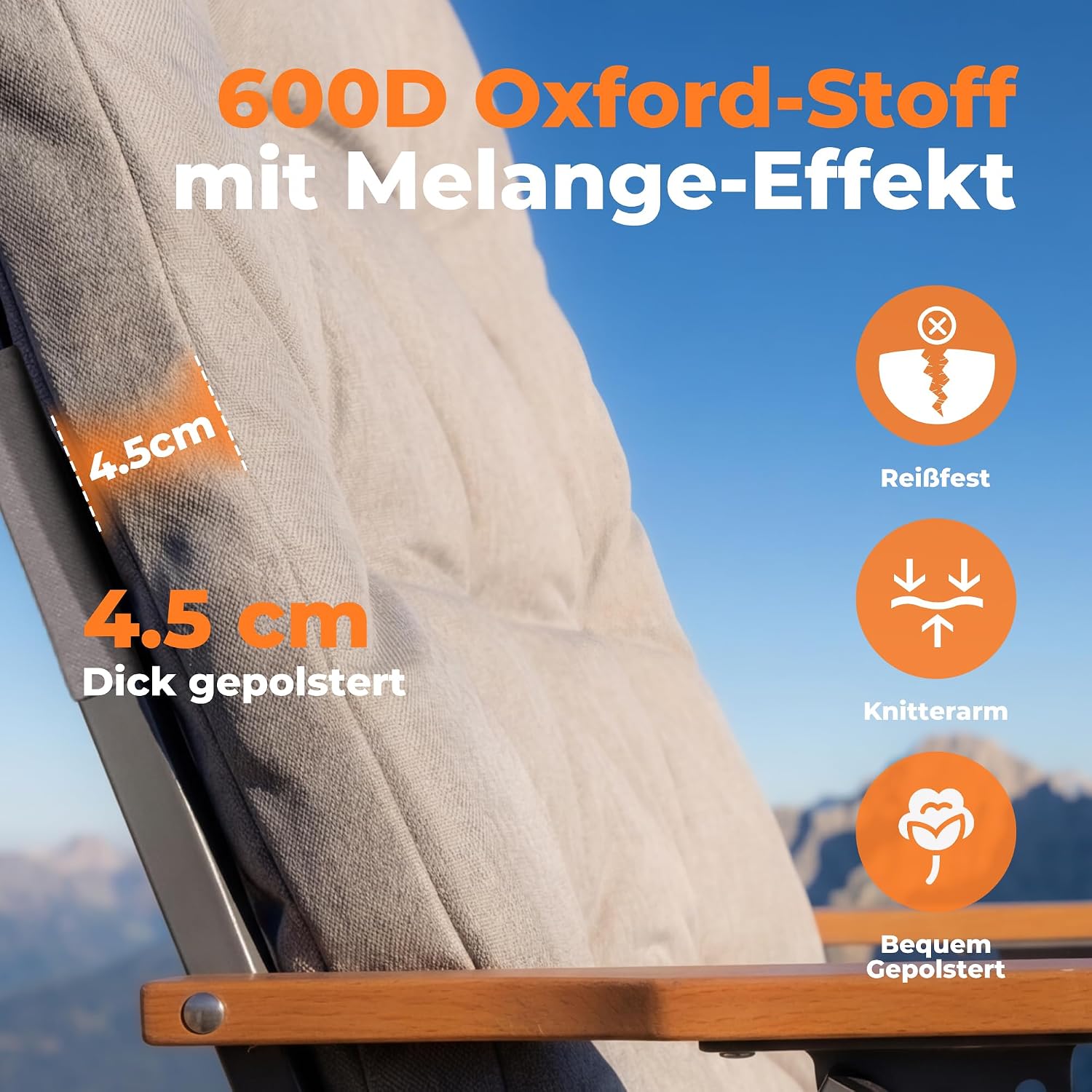 Thumbnail 6 de Homecall Faltbarer Campingstuhl Hochlehner 150 kg Belastbarkeit – Luxus Klappstuhl