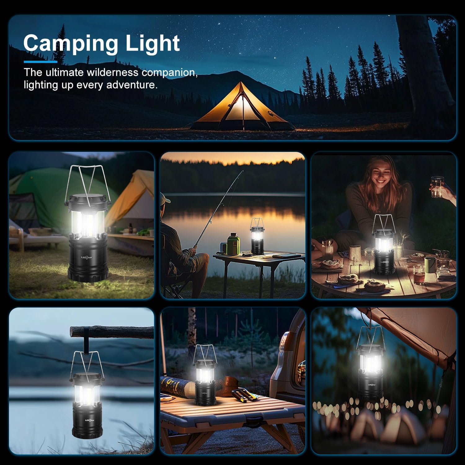 Thumbnail 6 de ILEEDear Camping Battery Operated Lantern (Pack of 2) – Foldable Ultra Bright LED Lamp for Hiking, Emergencies and Power Failures
