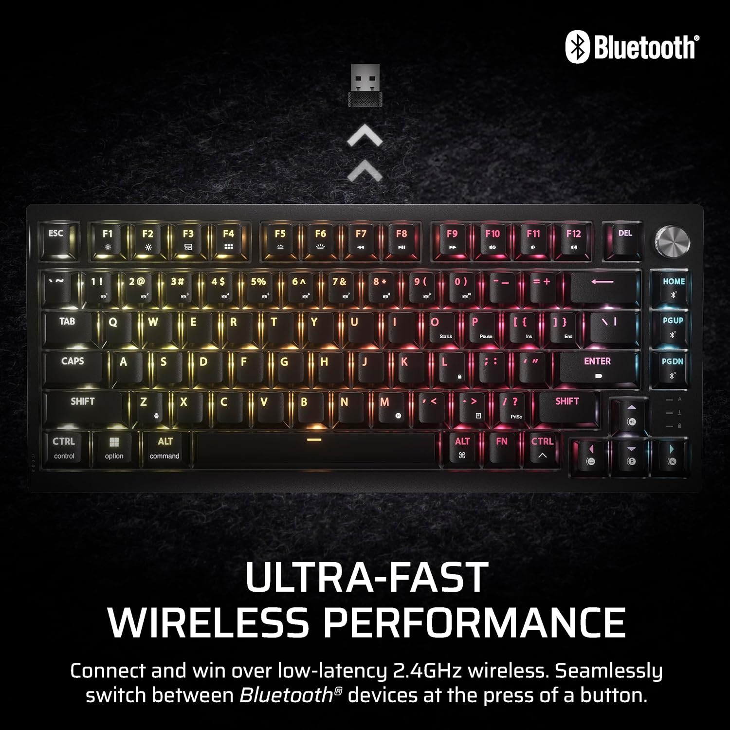 Thumbnail 4 de Corsair K65 Plus Wireless 75% RGB Hot-Swappable Mechanical Keyboard (QWERTY UK) – Black