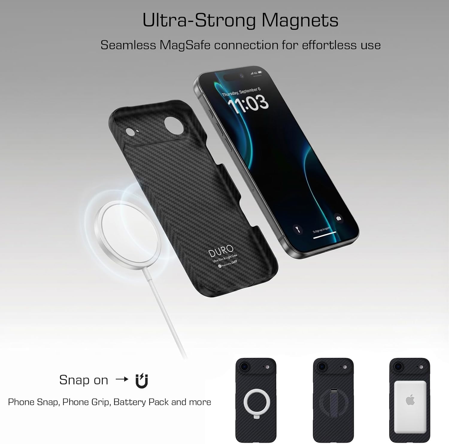 Thumbnail 3 de Deff Ultra Slim & Light Case Special Edition für iPhone 17/16e/Air Serie – Kevlar 1500D & MagSafe