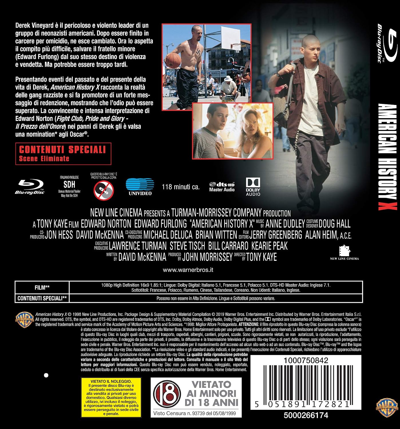 Thumbnail 1 de American History X Blu-ray 119 minuti