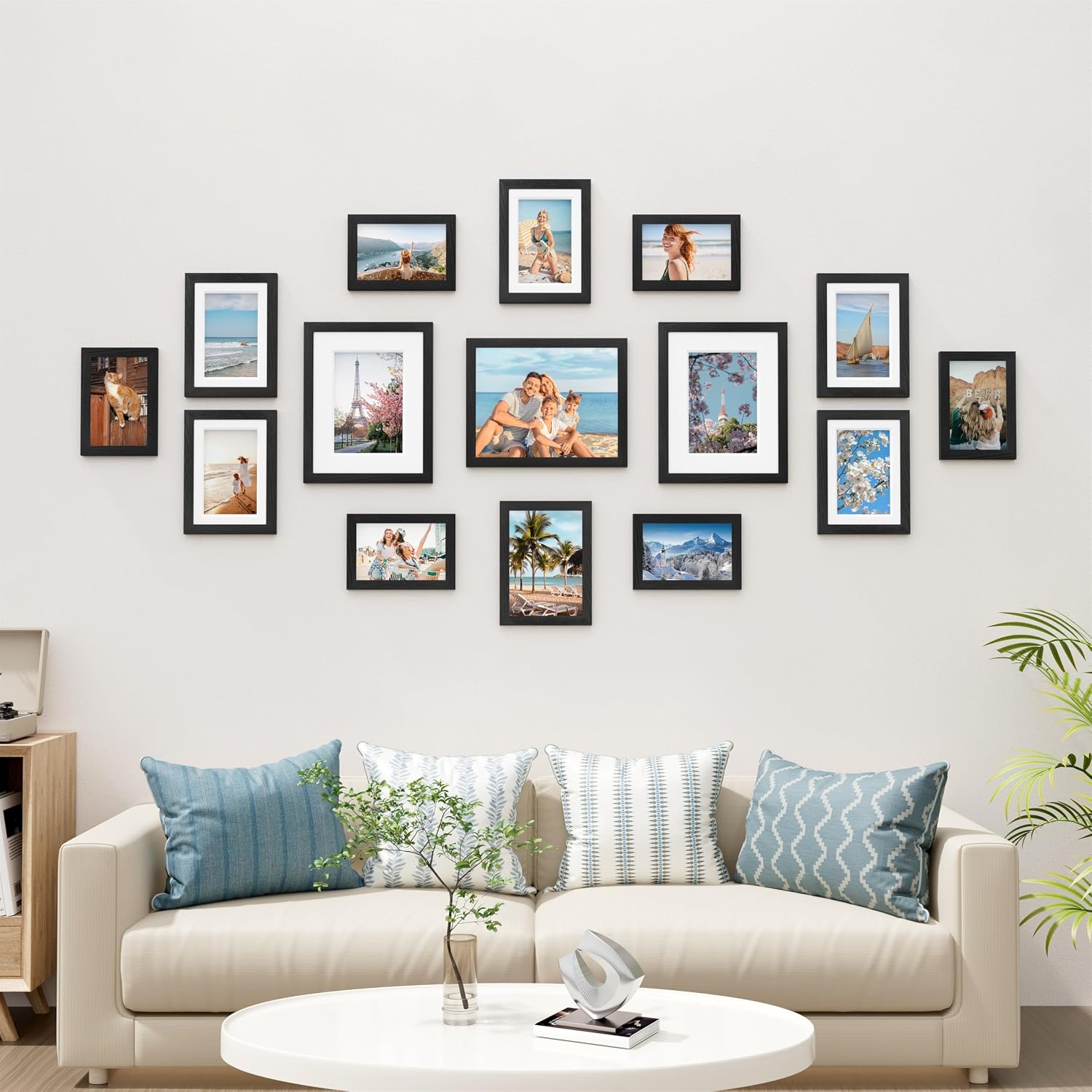 Detalle 2 de Vittanly 15-Pack Picture Frames Collage Wall Decor (Black) — Multi-Size Gallery Set