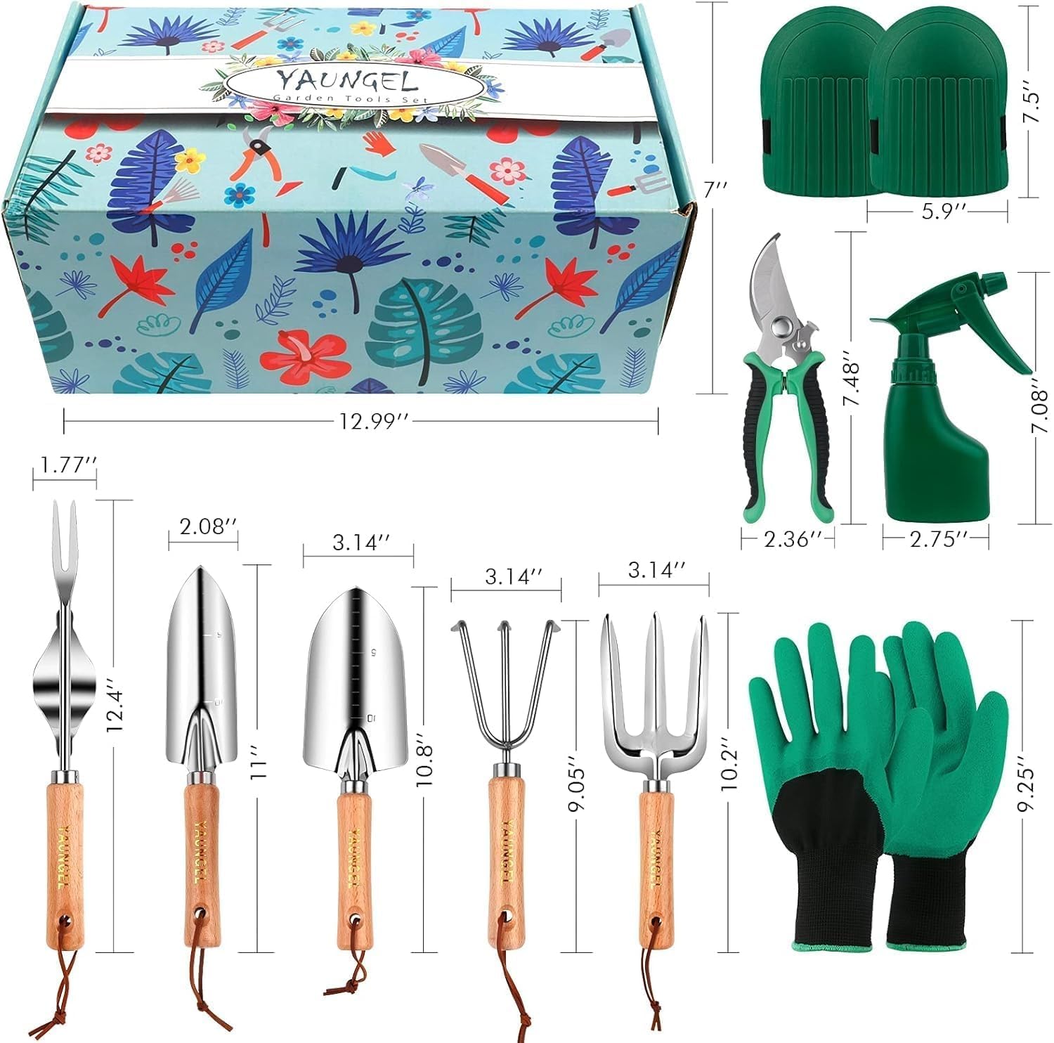 Thumbnail 2 de YAUNGEL Gartenwerkzeug Set 10 Stück Edelstahl