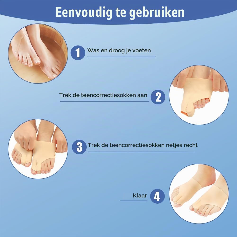 Detalle 2 de AOOSA Hallux-valgussokken met siliconen pads, herbruikbaar en huidkleurig