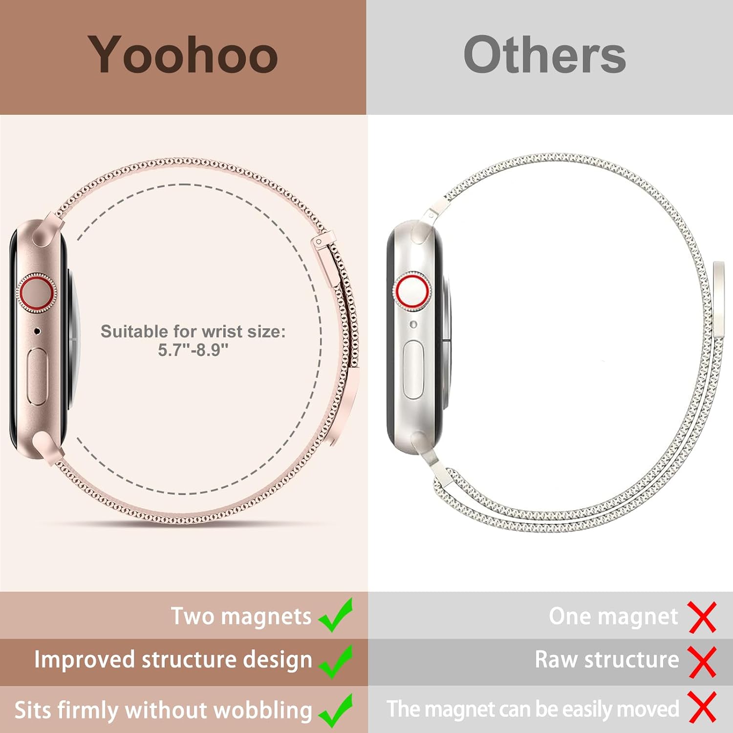 Detalle 2 de Correa compatible Apple Watch con hebilla magnética