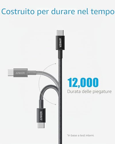 Detalle de Anker Cavo USB-C 100W 1,8 m – Confezione Doppia (Anker 333 USB-C)
