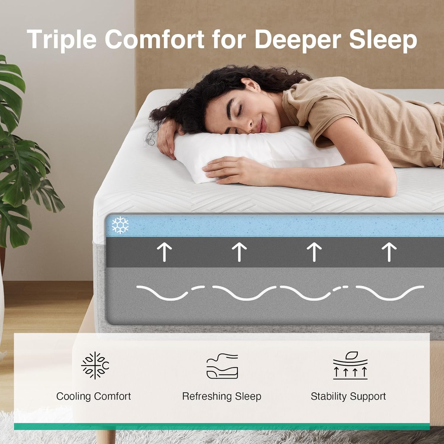 Thumbnail 3 de Novilla Bliss 10 inch Full Gel Memory Foam