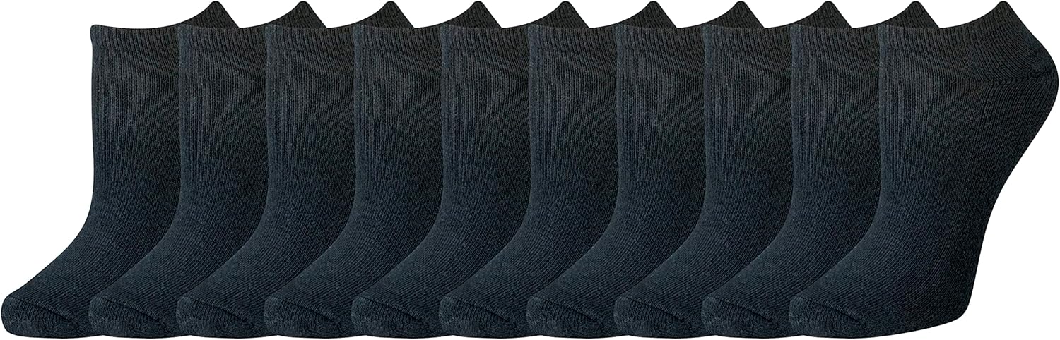 Detalle de Amazon Essentials Damen No-Show-Athletiksocken aus Baumwolle, leicht gepolstert – 10er-Pack