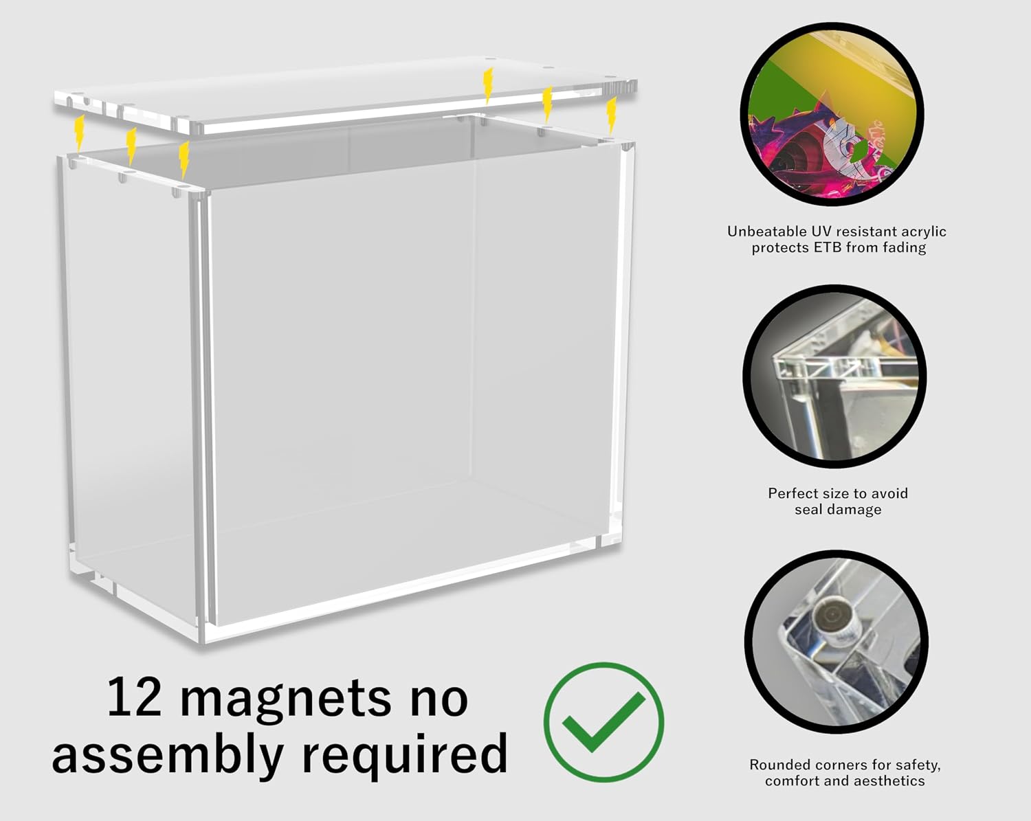 Detalle de Vaulted Vortex 8mm Thick Acrylic Display Case for Pokemon ETB Elite Trainer Boxes