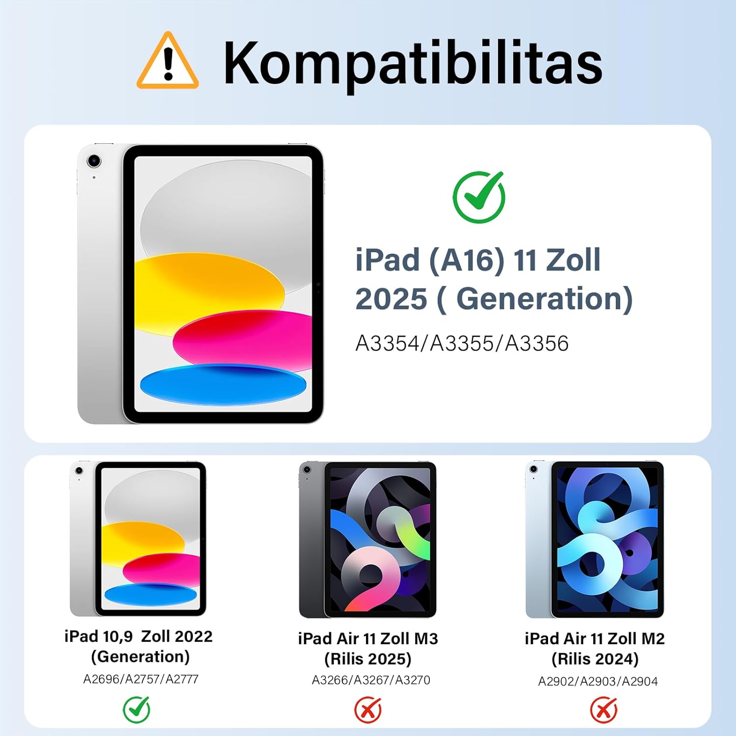 Thumbnail 1 de SZPSGC Hülle für iPad 11./10. Generation (11 Zoll/Auf 10,9 Zoll) mit Stifthalter, trifold & transparenter Rückseite – Blau