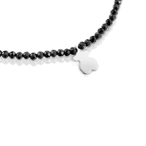 Thumbnail 2 de TOUS pulsera elástica de plata de primera ley con bolas facetadas de espinela y motivo oso (17 cm)
