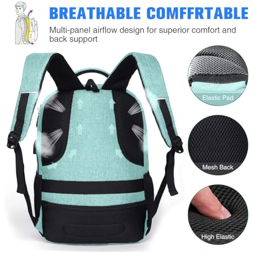 Detalle de YAMTION Backpack for Men – 15.6" Turquoise Laptop Daypack for School, Work and Travel