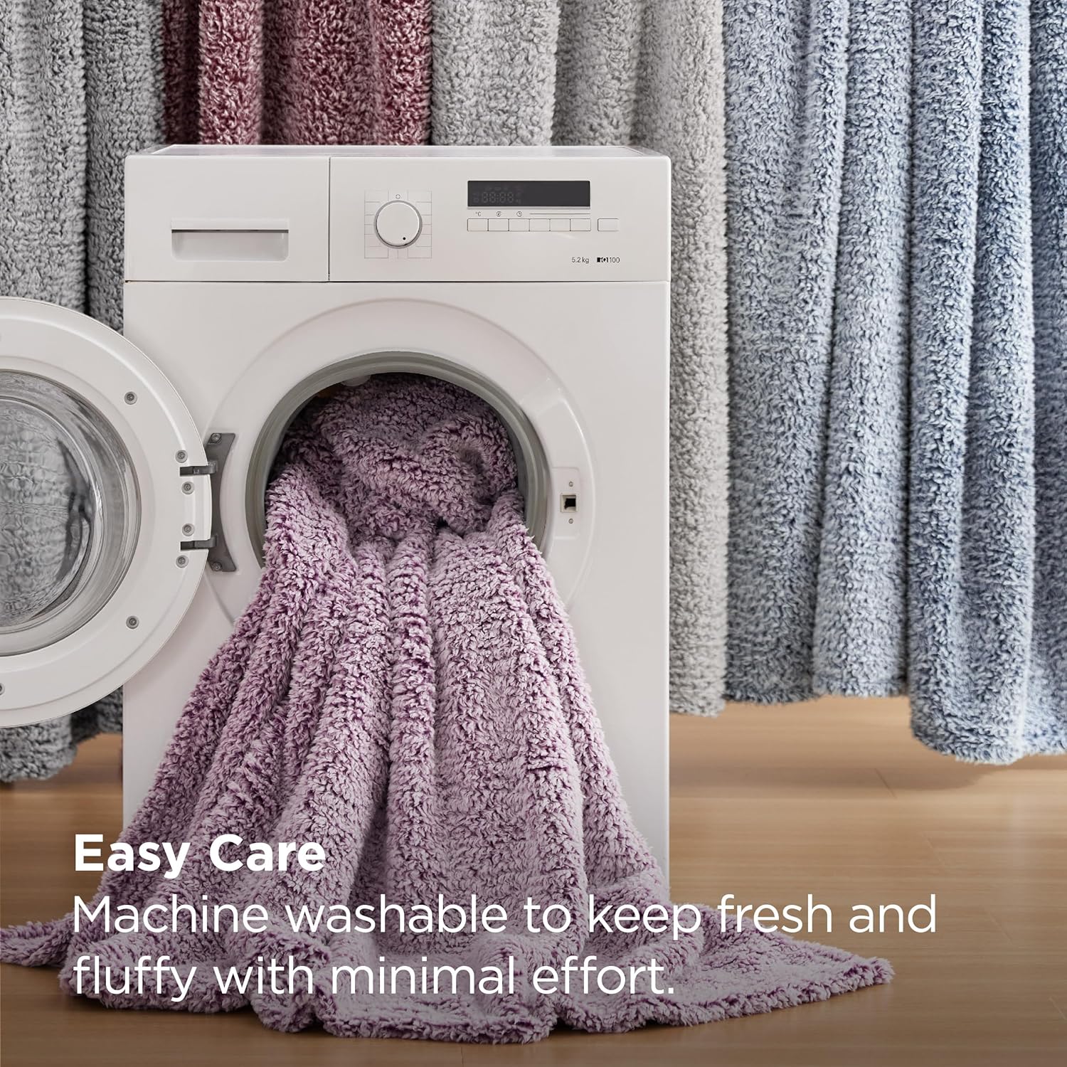 Thumbnail 6 de Bedsure Fleece Sherpa Throw Blanket – Single 130x150cm, Light Grey