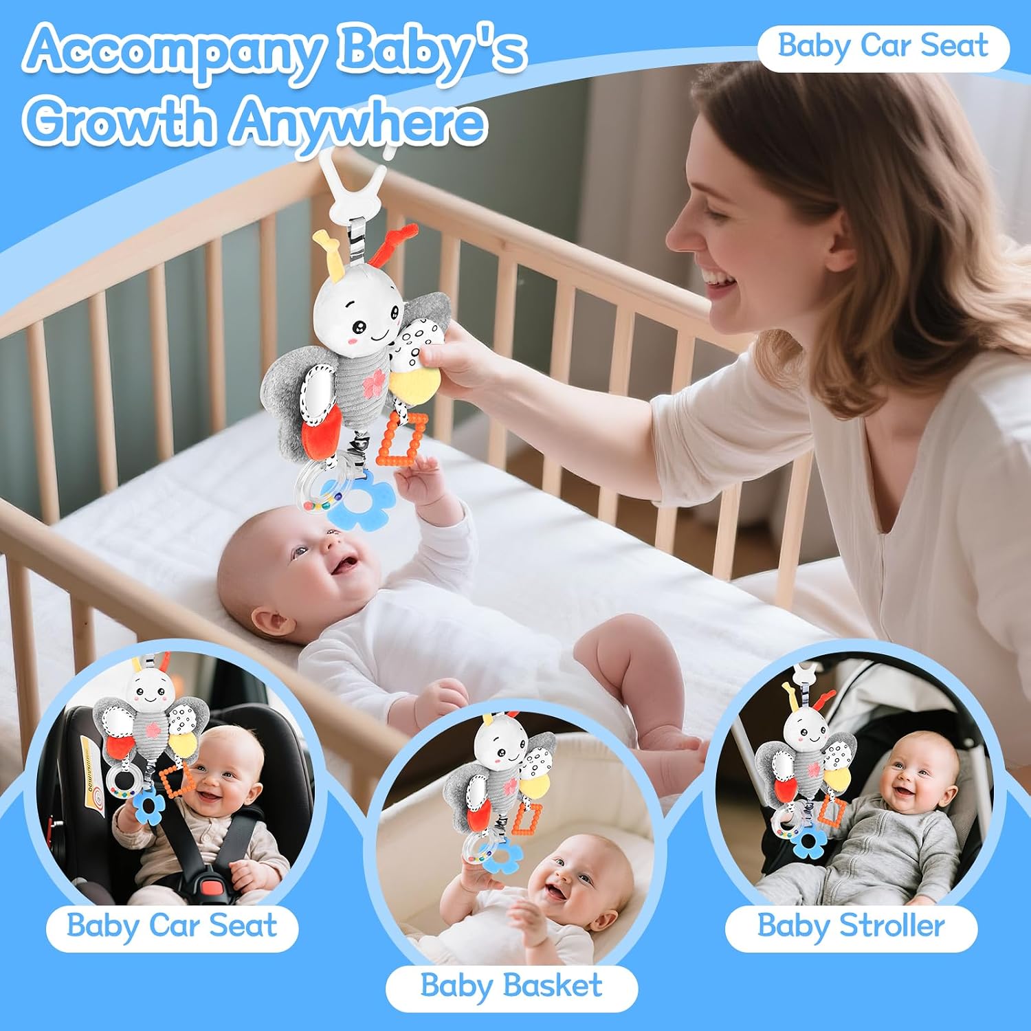 Thumbnail 3 de Butterfly Baby Pram Toy 0-6 Months