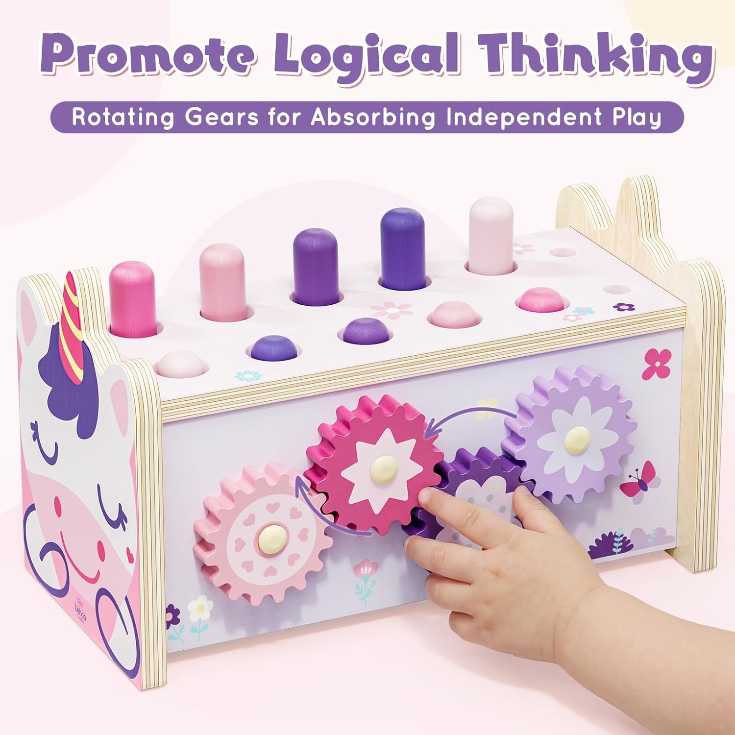 Thumbnail 5 de Lehoo Castle Montessori wooden hammering & xylophone play set for 1–3 year old girls