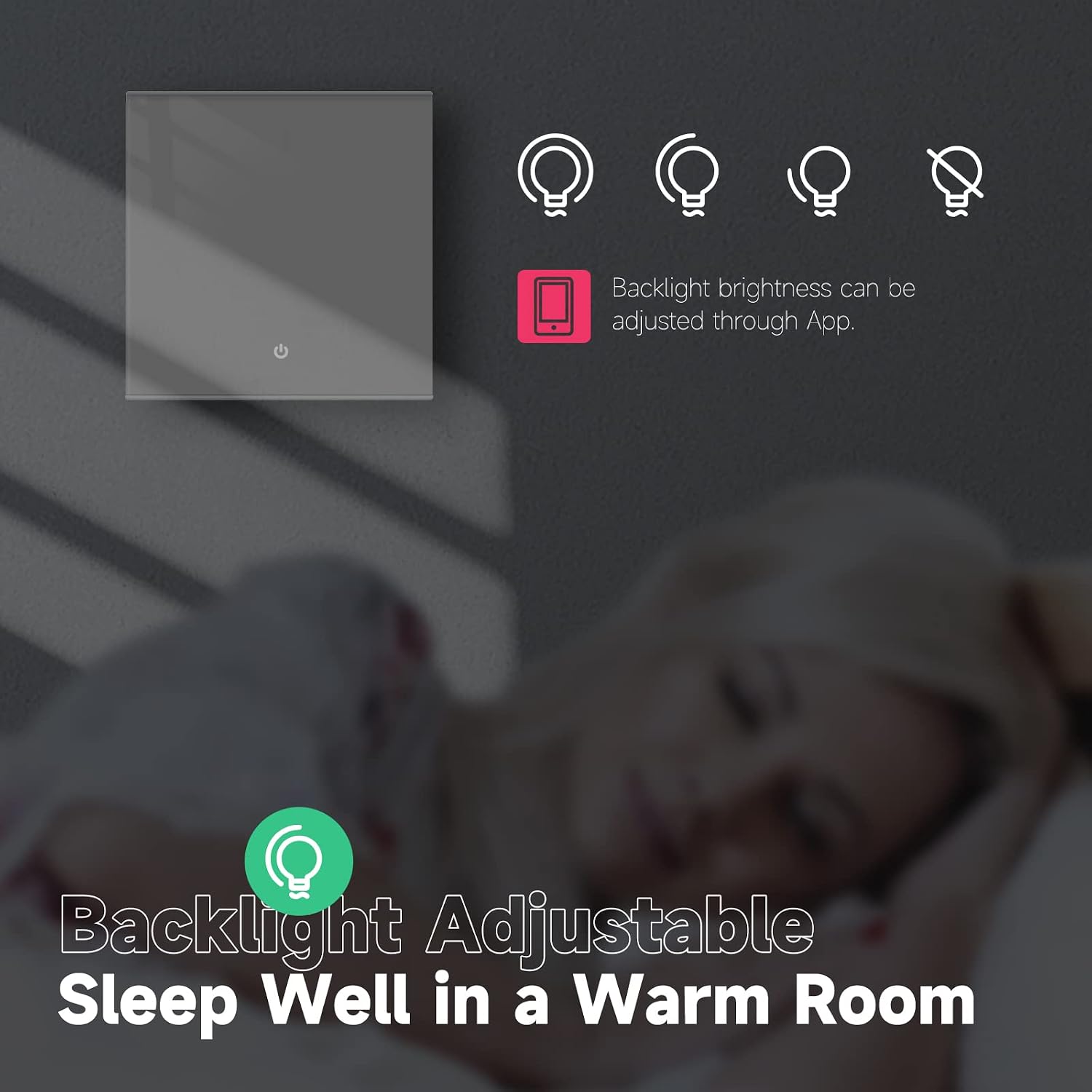 Detalle de BEOK CONTROLS TGW60W-WIFI-WPB slimme thermostaat met wifi en weekprogramma