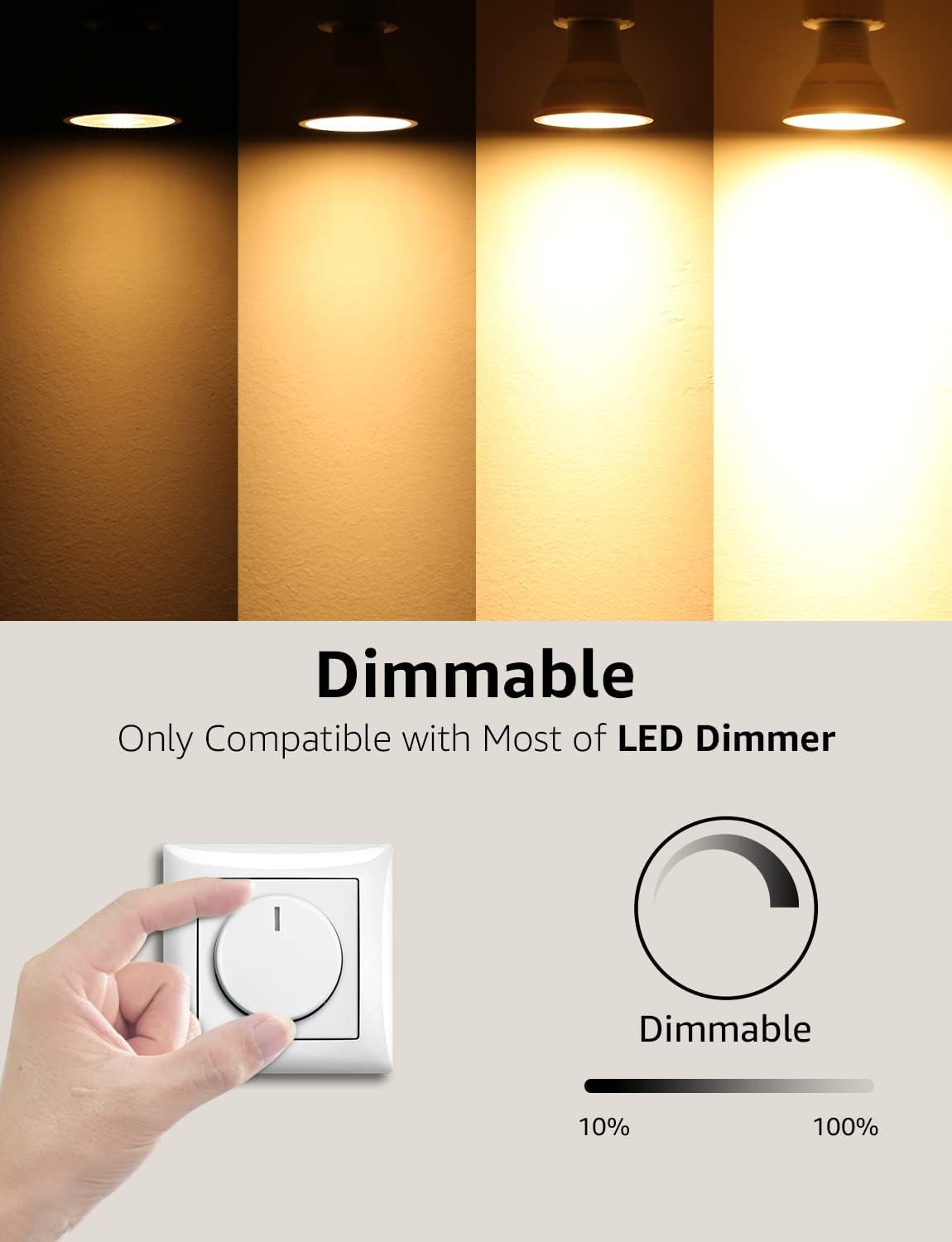 Detalle 2 de Lepro GU10 LED Dimmbar 4,5W 345 lm