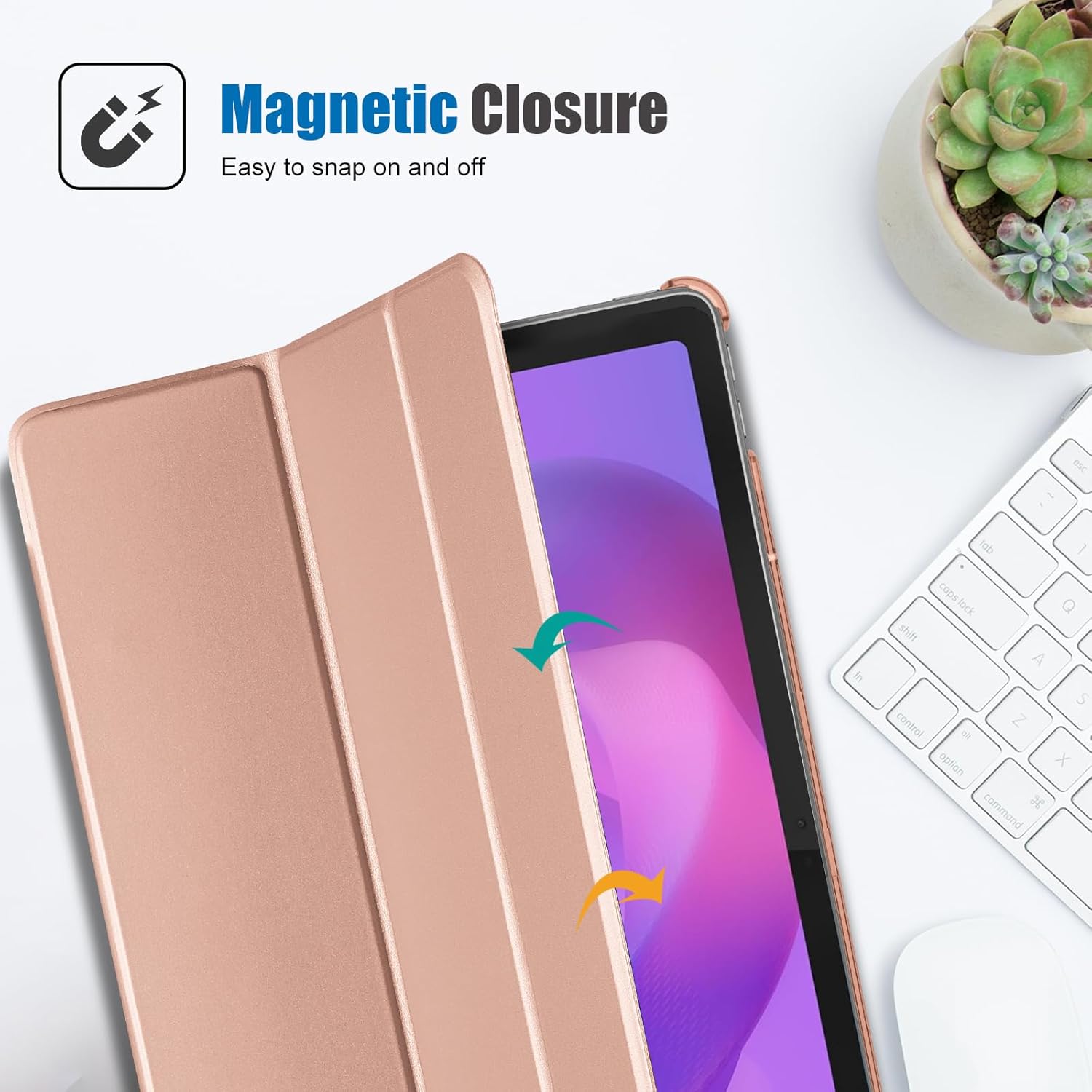 Thumbnail 6 de ProCase Folio Case for Lenovo Idea Tab 11" 2025 (K11 Gen 2) with Pen Holder – Translucent Rose Gold