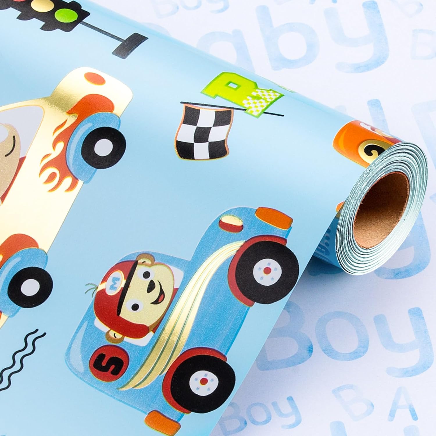 Thumbnail 6 de Wikadlik Geschenkpapierrolle „Baby Boy Blue Elephant Star“ – 43 cm x 10 m