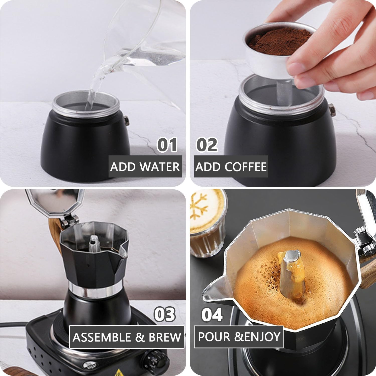 Thumbnail 5 de AIFUSI Moka Pot 6 Cup 10 oz