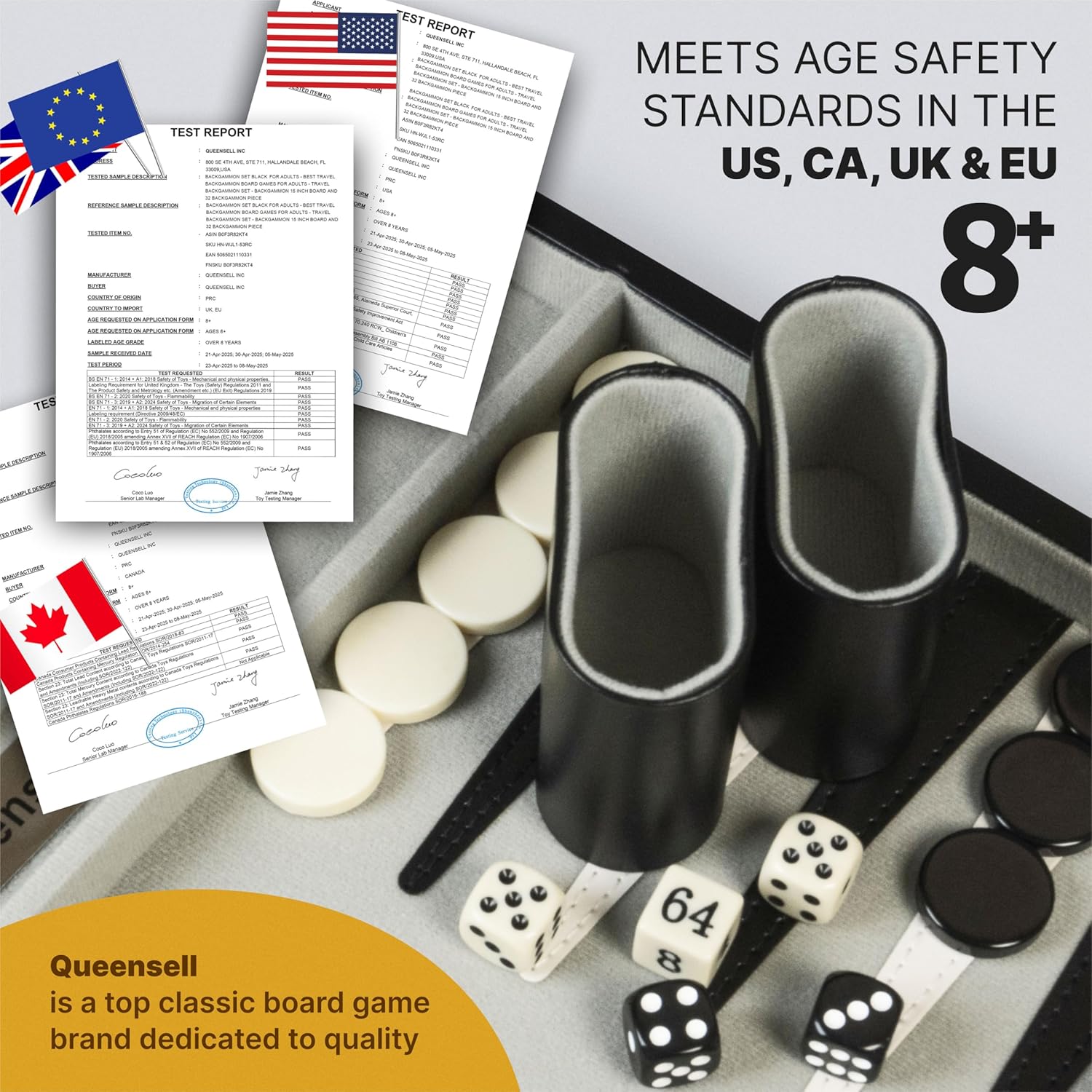 Thumbnail 6 de Queensell 15-Inch Backgammon Set ๐ฒ