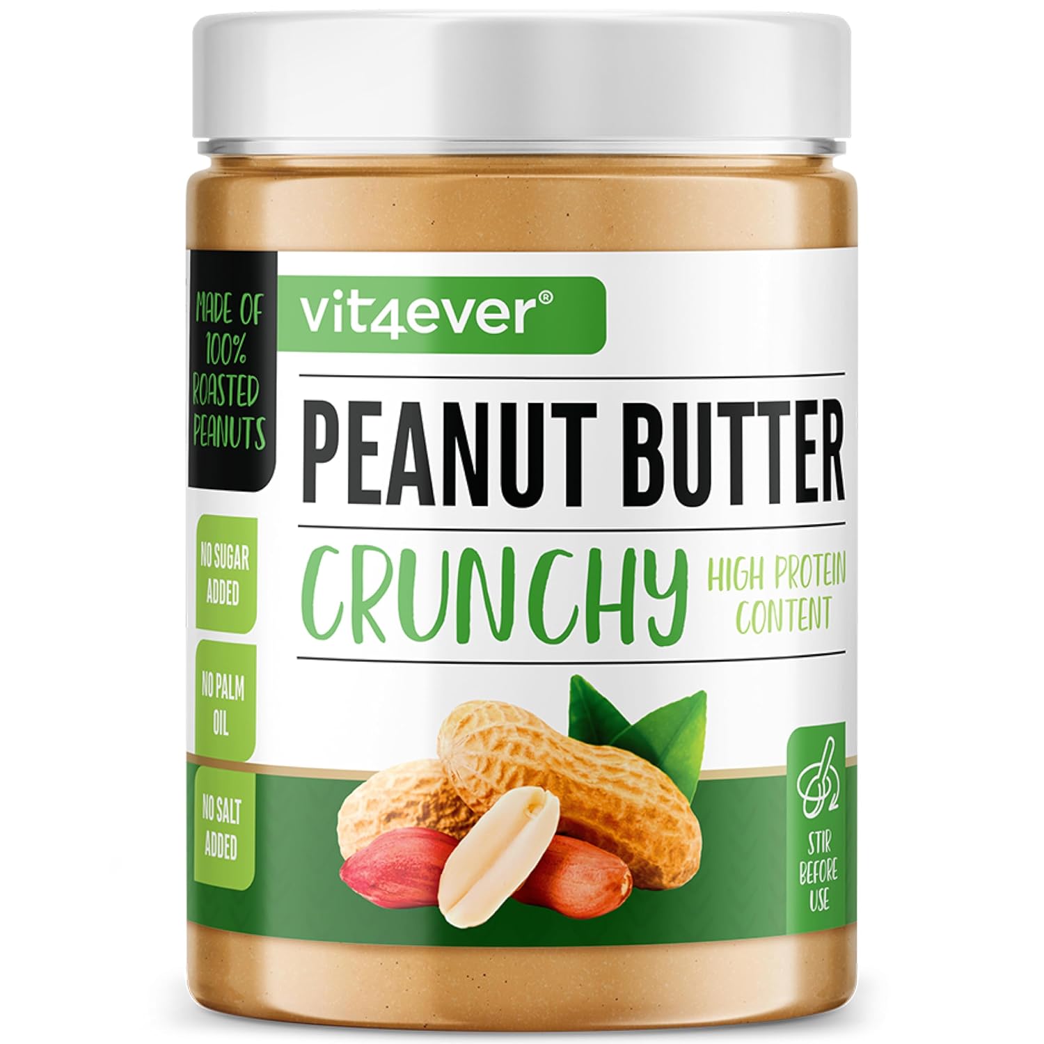 Erdnussbutter Crunchy 1kg natürliches Peanut Butter ohne Zusätze