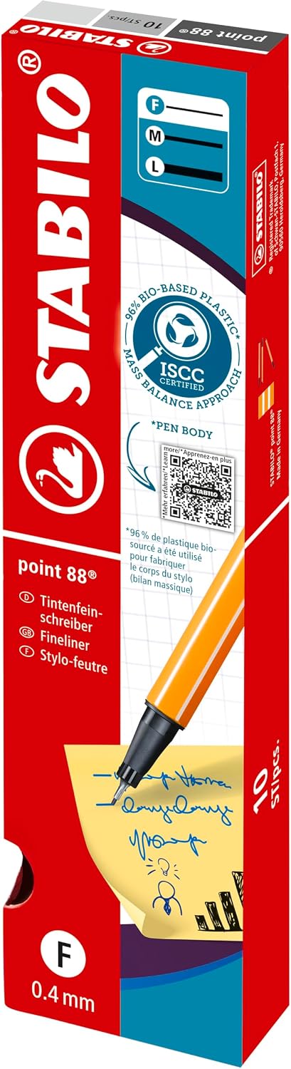 Thumbnail 6 de STABILO Fineliner Point 88 – Neonfarben, 10er Pack in Leuchtgelb