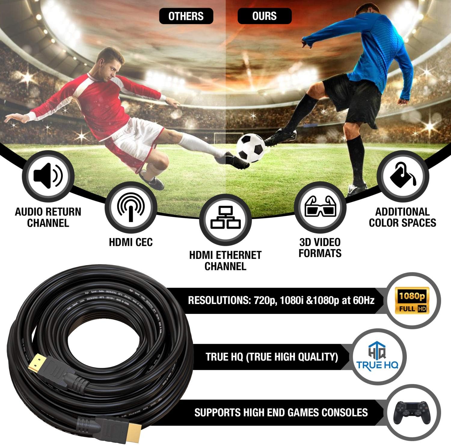 Detalle 2 de True HQ HDMI Cable 15M 4K 60Hz HDMI cable