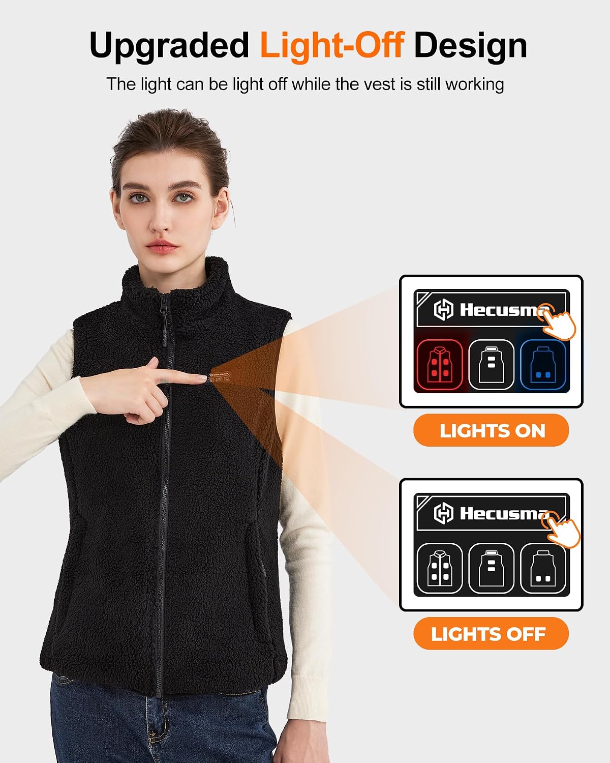 Thumbnail 5 de Hecusma Fuzzy Heated Gilet 16000mAh heated vest
