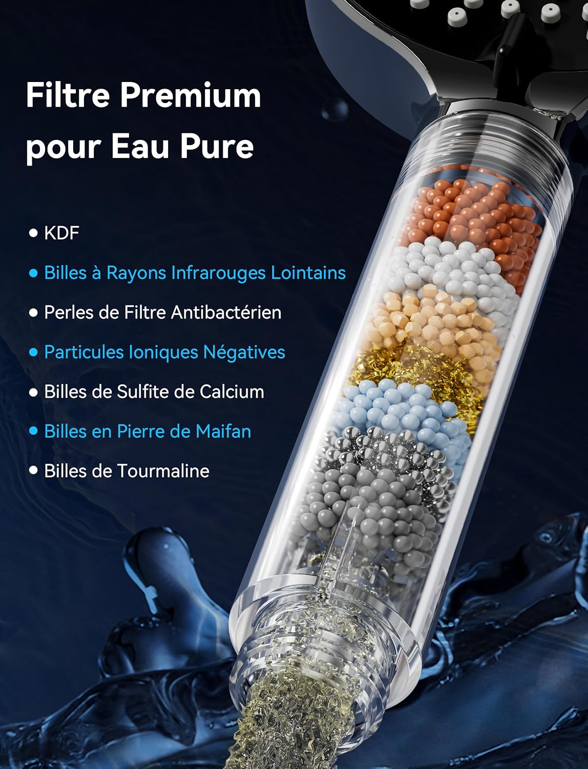 Detalle 2 de dothnix Pommeau de Douche 5 modes