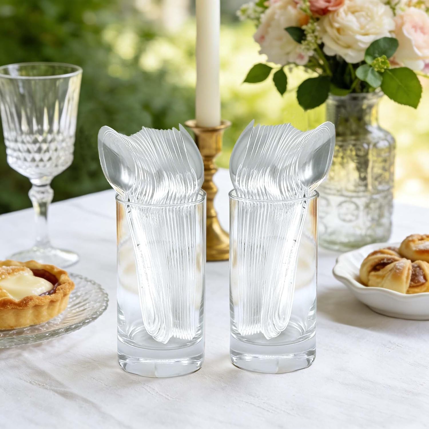 Thumbnail 5 de Clawsoff 400 Count Clear Plastic Spoons: Heavy-Duty, BPA-Free Disposable Utensils