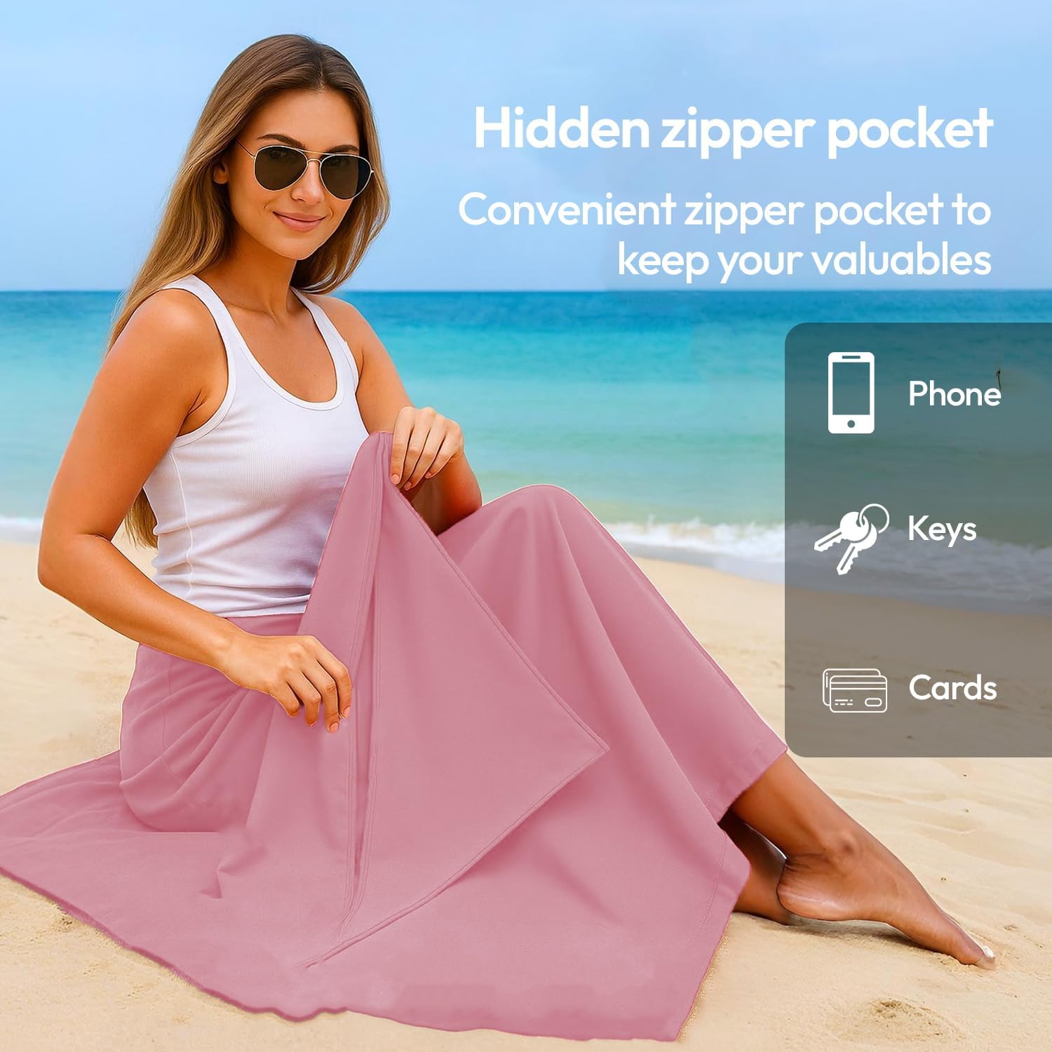 Thumbnail 2 de azark Microfibre Towel – Quick Dry, Lightweight & Super Absorbent (Pink, Large)
