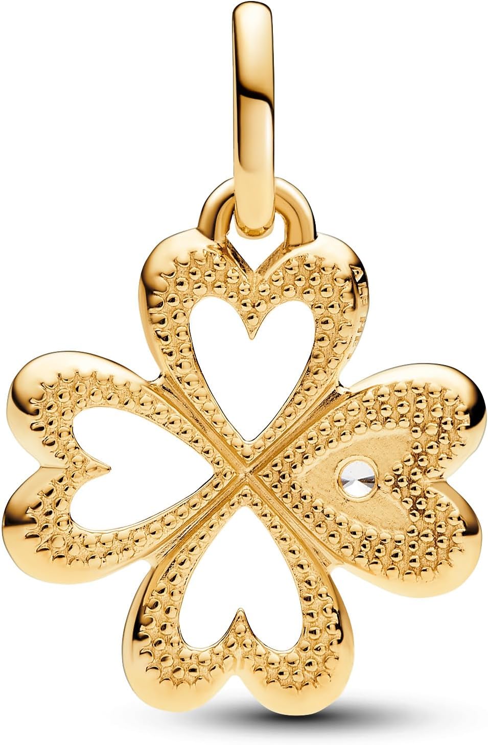 Detalle de PANDORA Me Herz Vierblättriges Kleeblatt Medaillon-Charm 763034C01 Anhänger – 925-Sterling