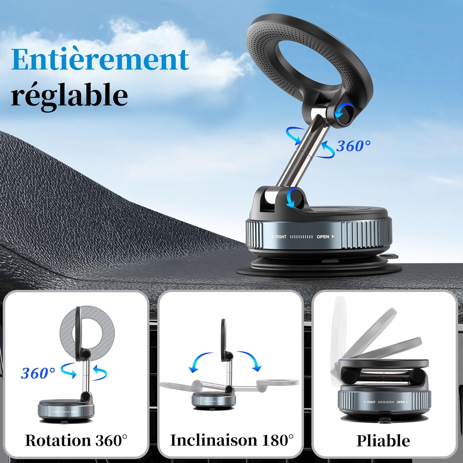 Thumbnail 2 de PlusAcc Support téléphone voiture 360°