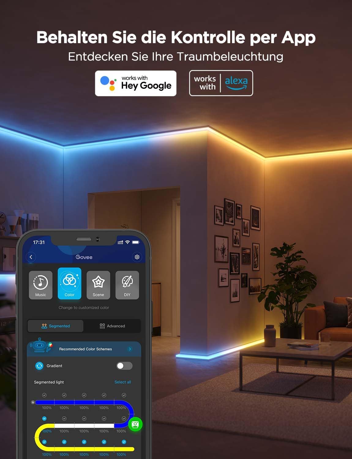 Thumbnail 5 de Govee RGBIC LED Strip mit Profil 5M, App-Steuerung