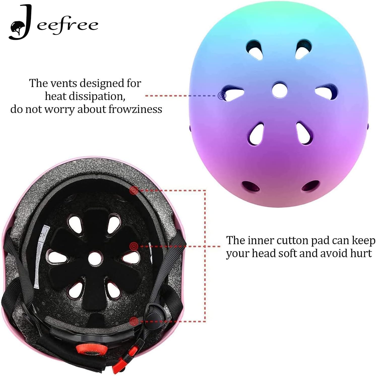 Detalle 2 de JEEFREE Kids Bike Helmet Adjustable
