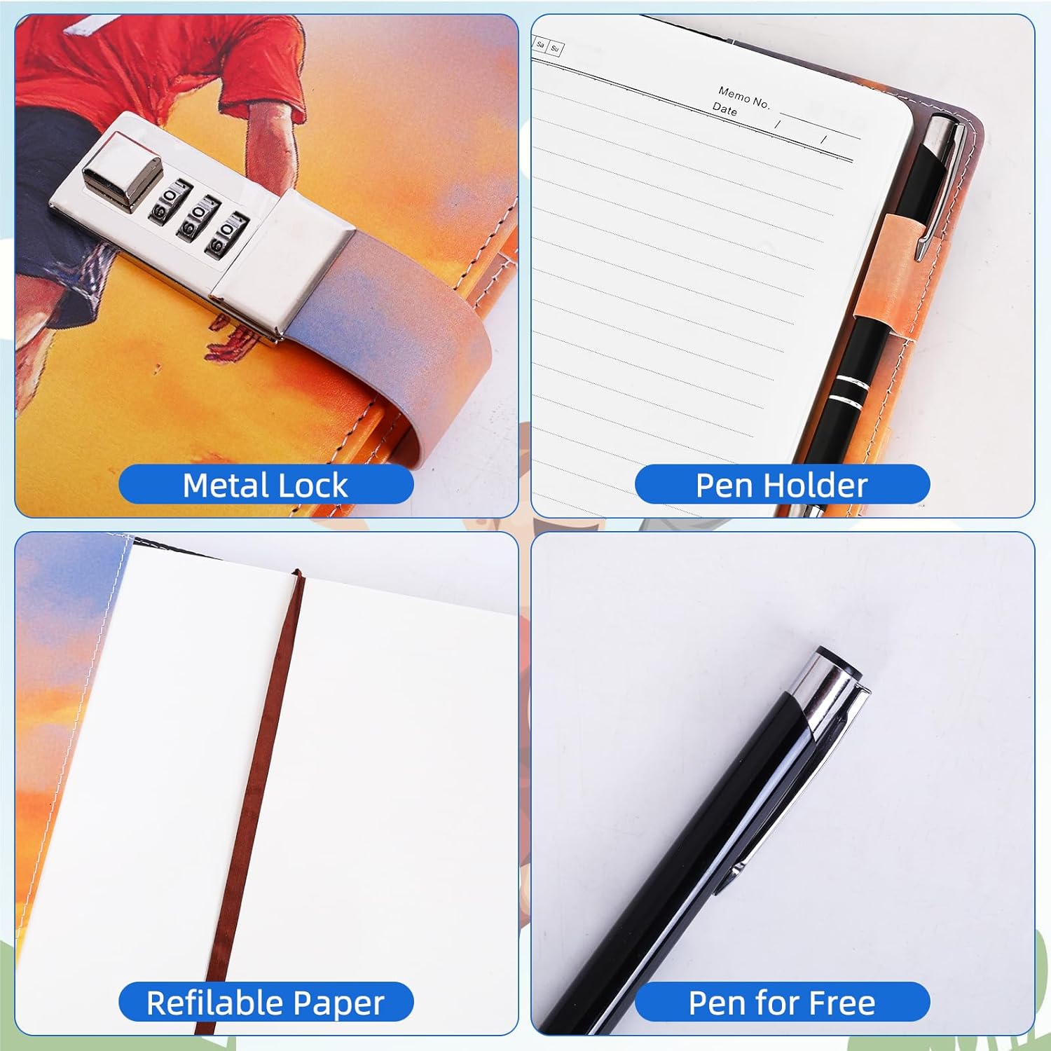 Thumbnail 2 de Folxakdis Journal Intime Garçon avec Cadenas – Carnet secret pour 8–16 ans