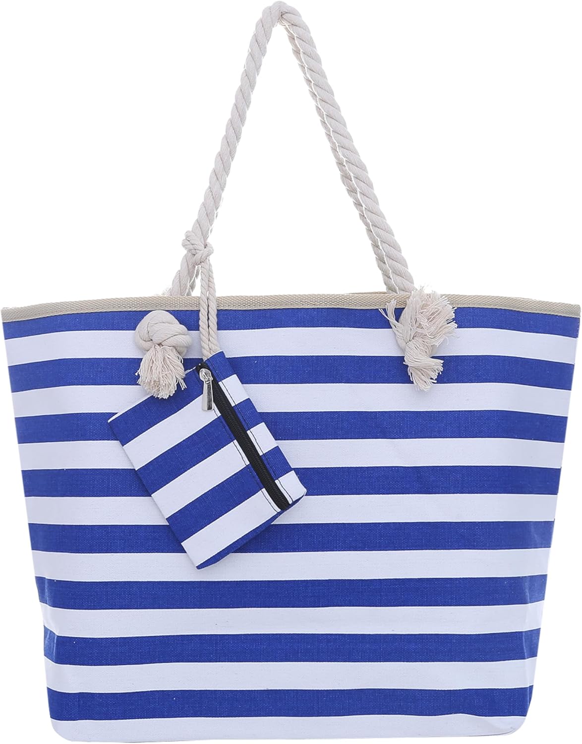 Detalle de DonDon Borsa da spiaggia grande con chiusura zip 58 x 38 x 18 cm stile marinaro
