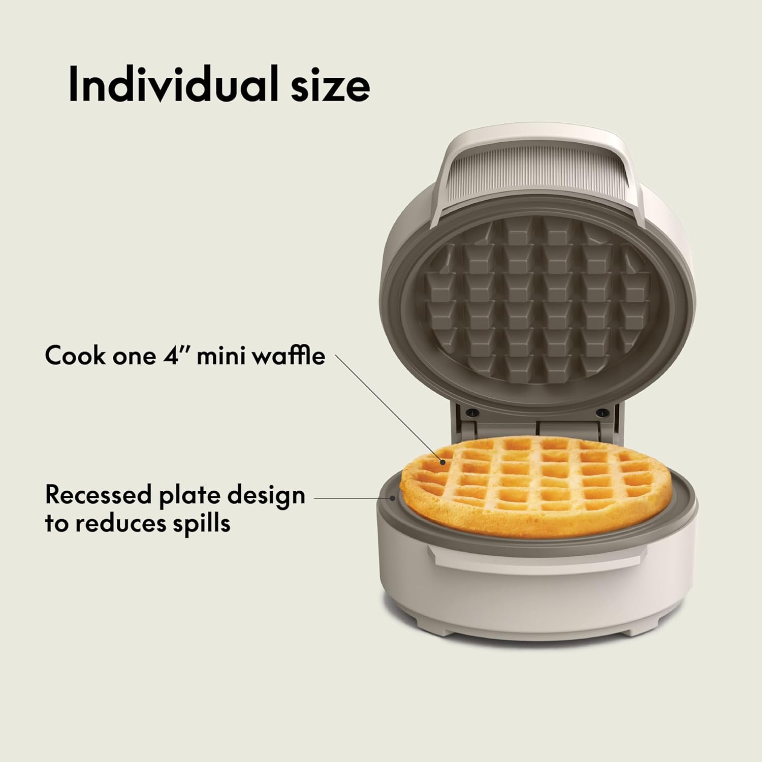 Thumbnail 3 de bella Snack-n-Store Mini Waffle Maker (EverGood™ Ceramic Nonstick, 350W) — Oatmilk