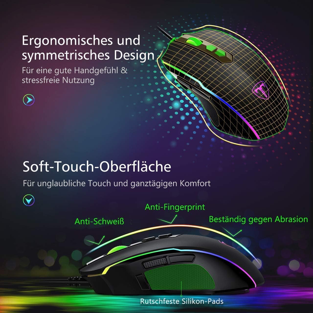 Thumbnail 4 de Vollion Gaming-Maus 7200 DPI mit 8 Tasten