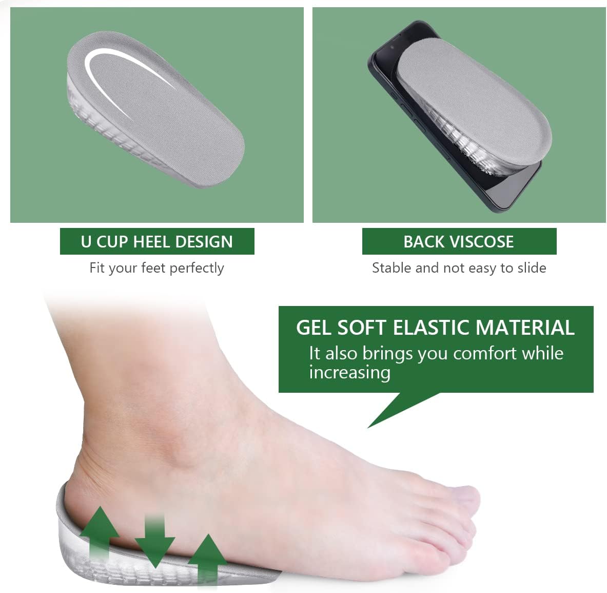 Thumbnail 2 de URAQT Plantillas Altura Hombre y Mujer 👟, 2 Pares Aumentan Altura