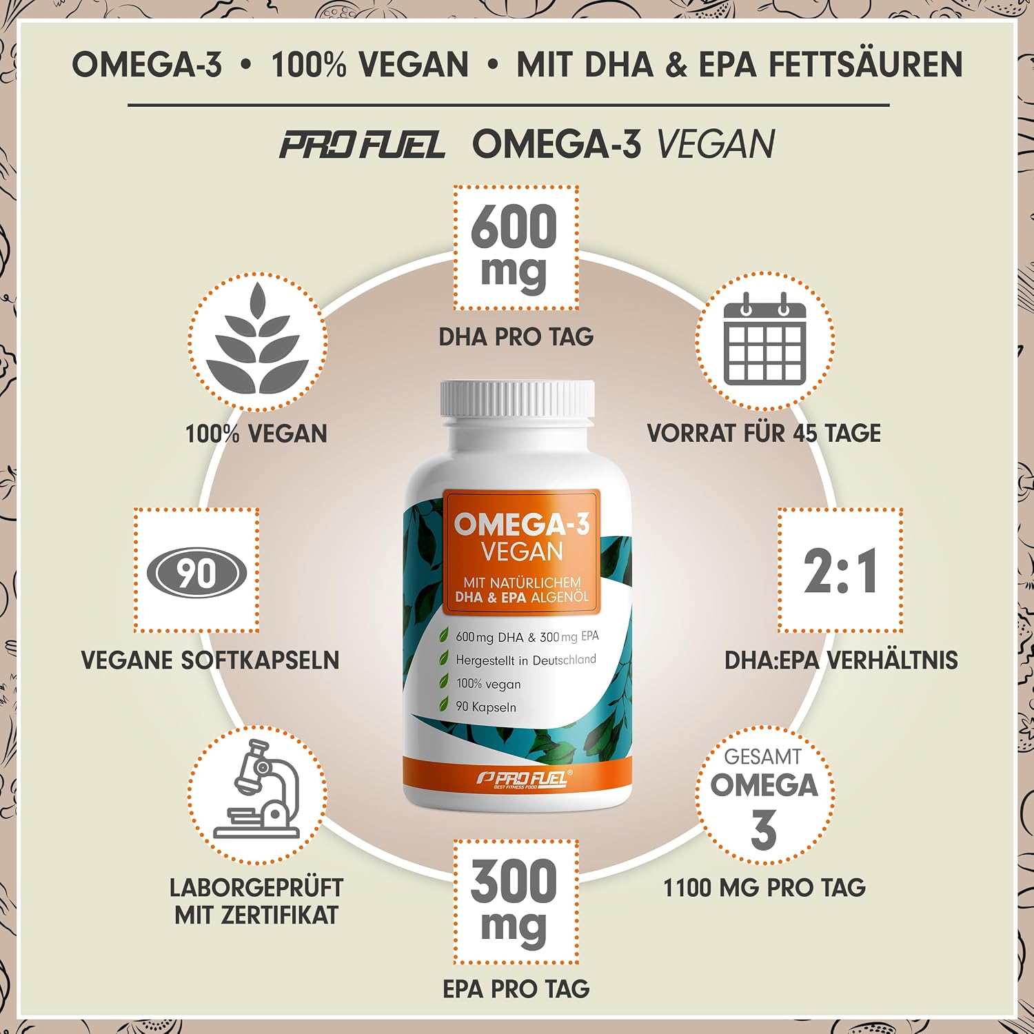 Thumbnail 1 de Omega-3 vegan Kapseln 90x 2000 mg 💊