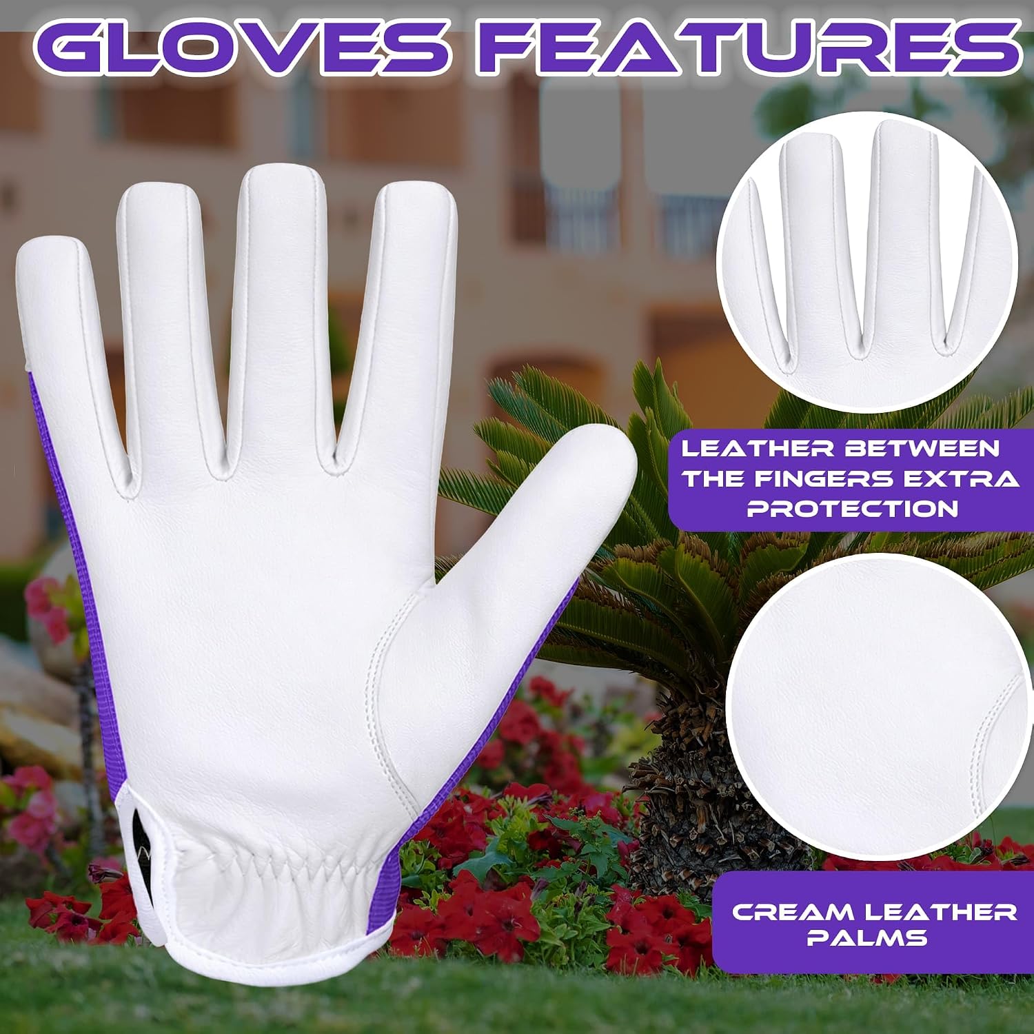 Detalle 2 de WFX Guantes de cuero para jardinería S
