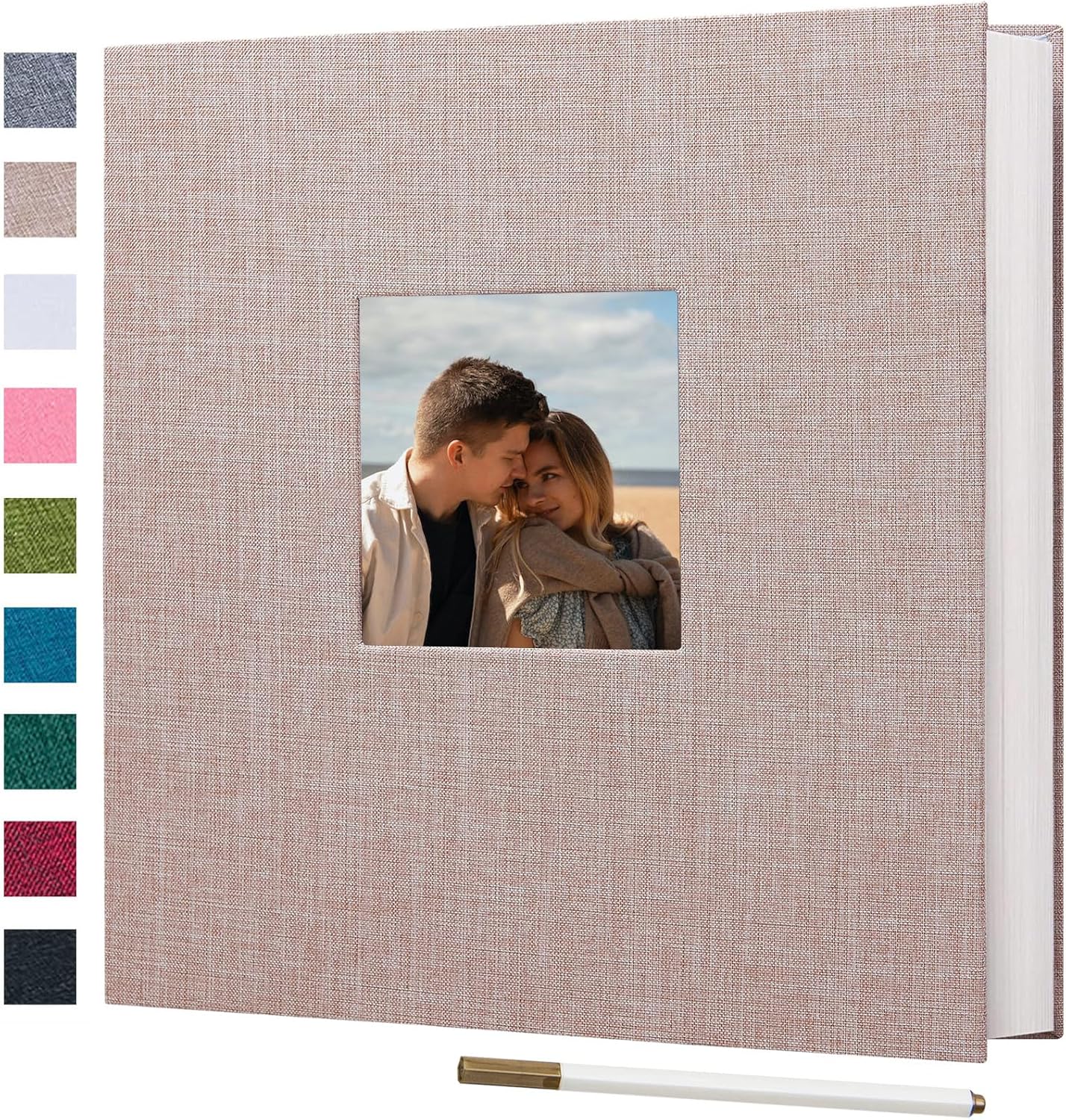 Thumbnail 6 de Ponping Large Photo Album Self Adhesive 4x6, 5x7, 8x10 with Linen Cover and Metallic Pen