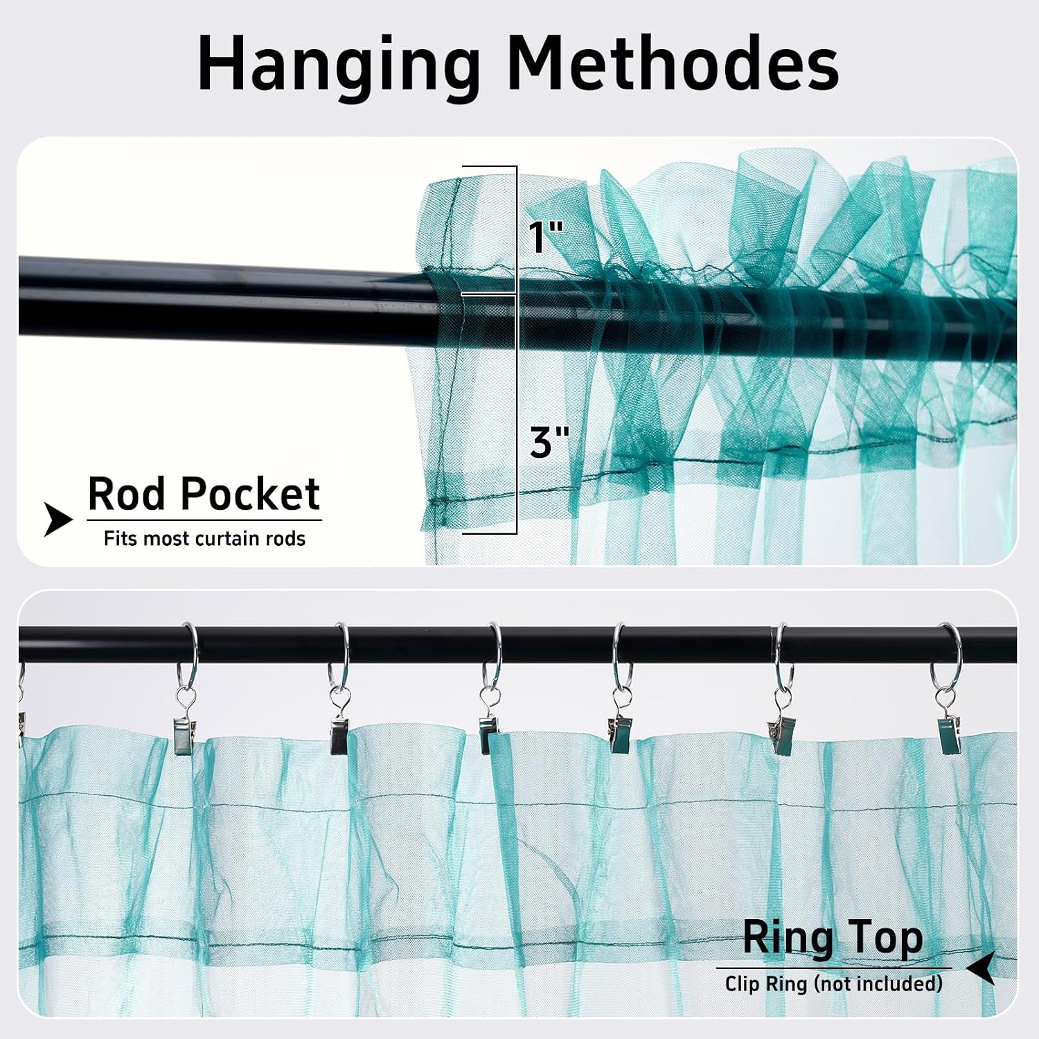 Thumbnail 2 de GFCC Voile Curtains 84in Teal