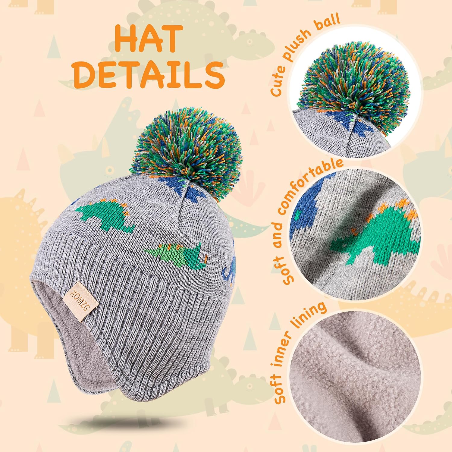 Detalle de Toddler Knit Hat and Scarf Set, Acrylic