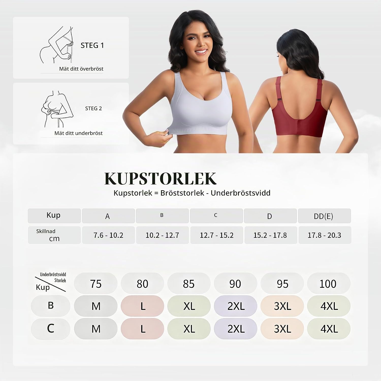 Thumbnail 6 de Plus size-bh med osynlig design, full täckning och justerbara axelband