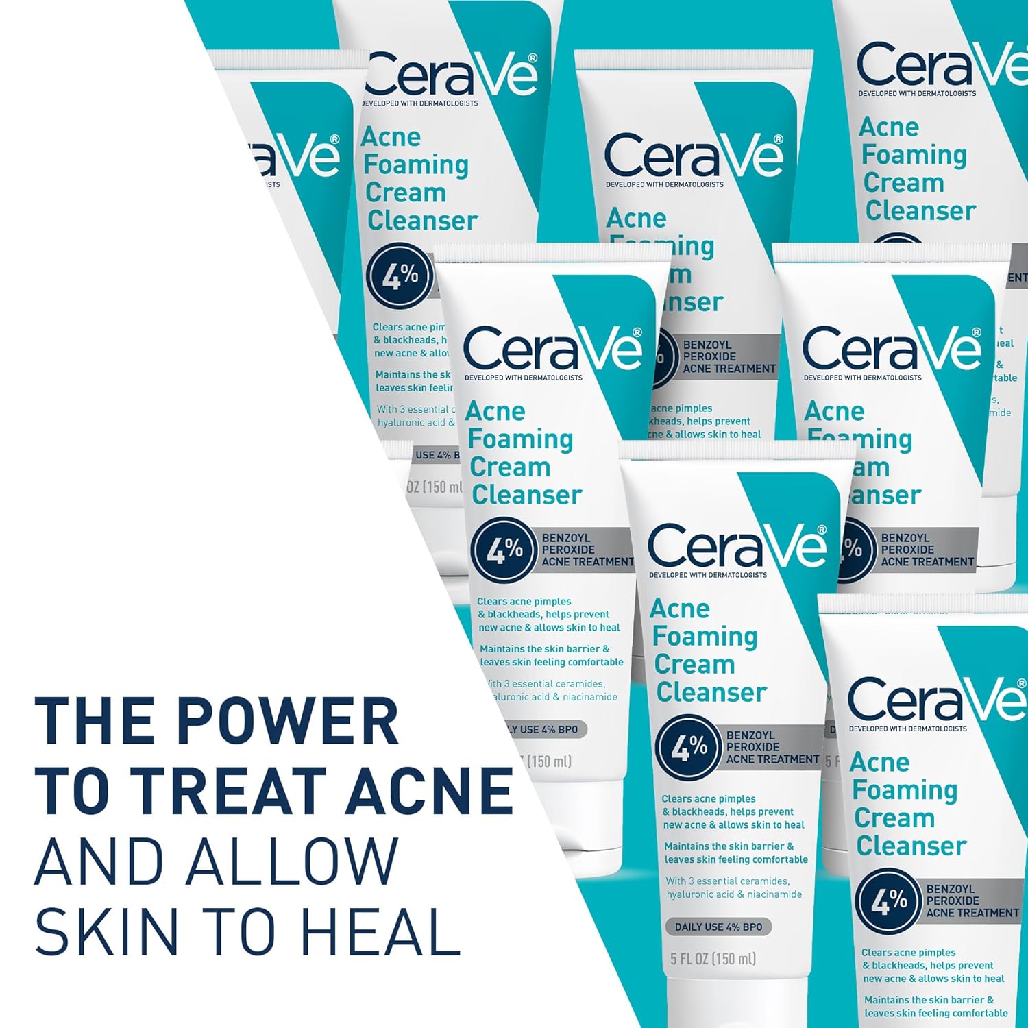Thumbnail 1 de CeraVe Foaming Acne Cream Cleanser with 4% Benzoyl Peroxide (5oz)